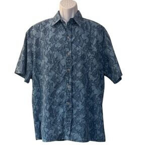 Cooke Street Hawaiian Tradition Men's L Fish Print Short Sleeve Button Up Shirt